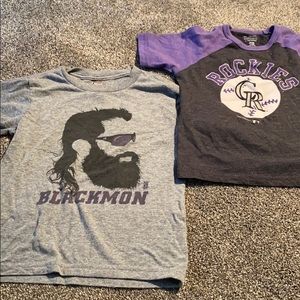 Size 4/5 Boys Rockies baseball tees